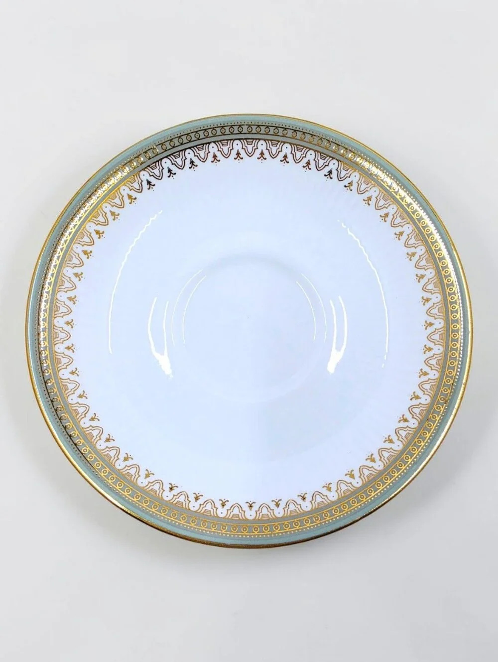 Paragon Kensington Pattern Individual Saucer Green Border Made In England